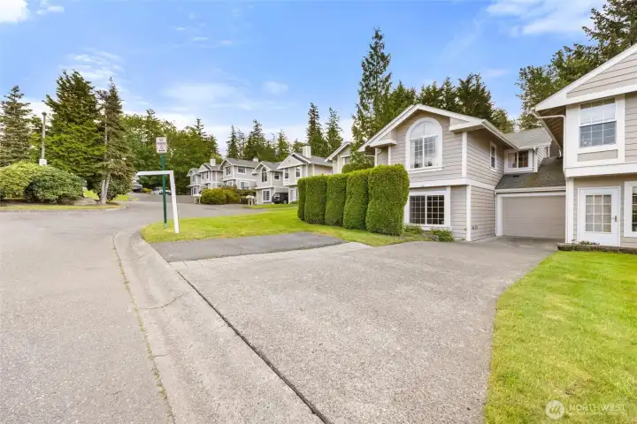 Private Driveway Parking and Single Car Garage with Newer Garage Door Opener