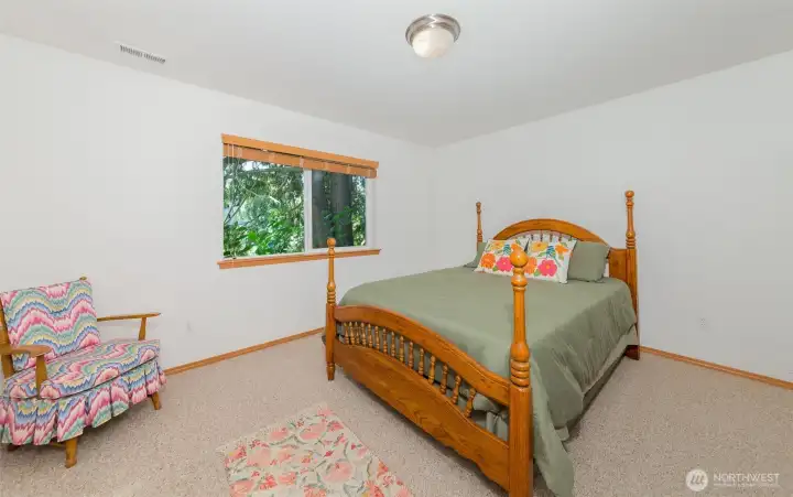 One of the lower bedrooms, now used for guests