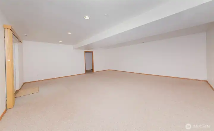 This is not an exaggerated photo of size of Rec room.