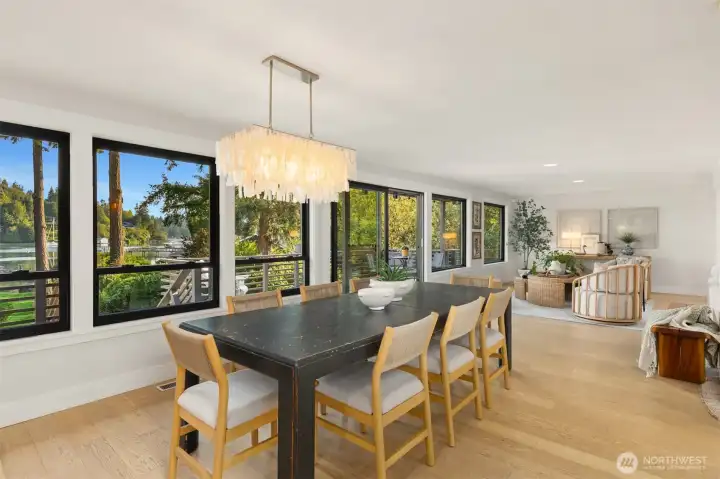 Two dining areas... the two of them can easily accommodate nearly any size gathering.