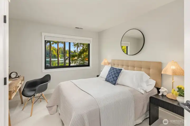 One of the home's 4 bedrooms with a view.