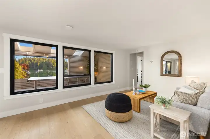 Prepare to be wowed by this amazing home's upper level! This greets you at the top of the stairs.