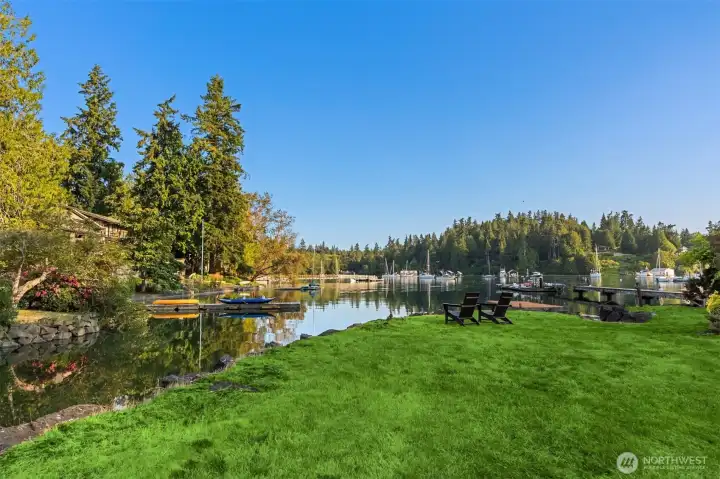 Three lawns to play upon. This one at water's edge.