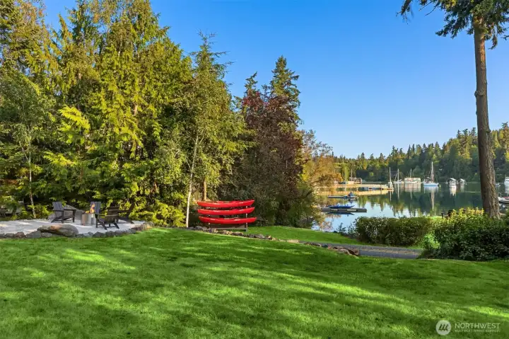 Main lawn on the waterside.