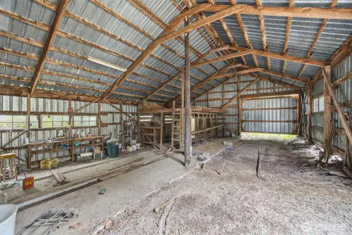 There is an old barn down near California Creek, along the driveway.