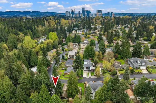 Home location, looking south towards downtown Bellevue.