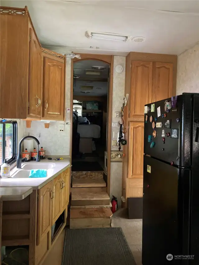 RV view from living room to bedroom/bathroom