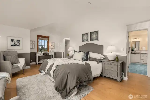 Primary Bedroom with vaulted Ceilings and 2 oversized closets