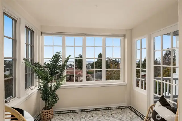 Sunroom on main level with execptional views