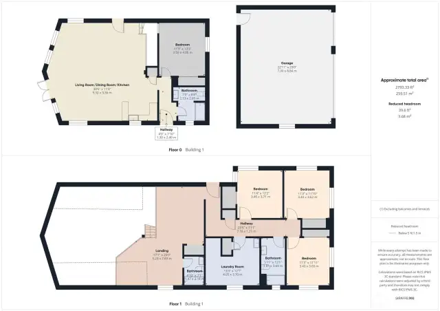 Main house floor plan up and down.