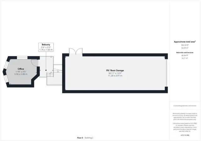 RV garage and studio floor plan.