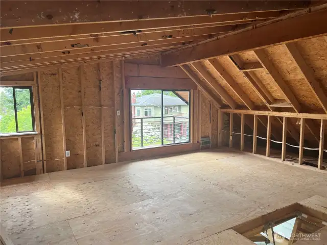 Upper level attic area; possible area for future expansion