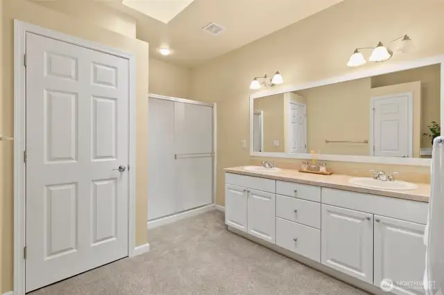 Double vanity primary bathroom
