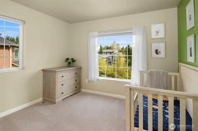 One of 3 bedrooms on the upper level.