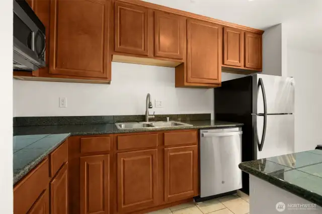 open kitchen with plenty of storage