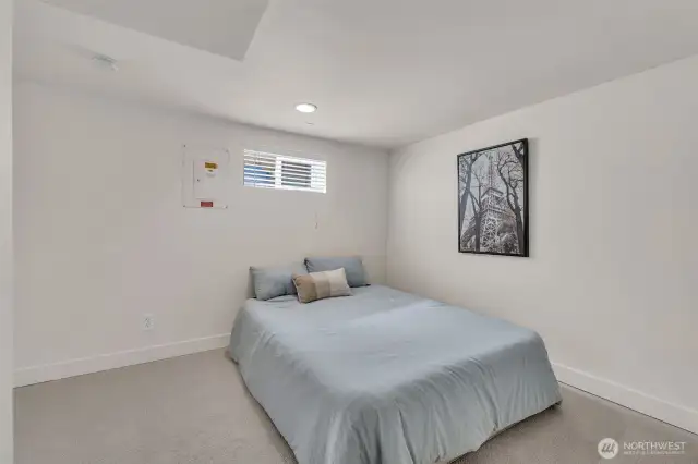 This flex space is currently used as a bedroom but is really a flex space (no egress window); tons of storage here.