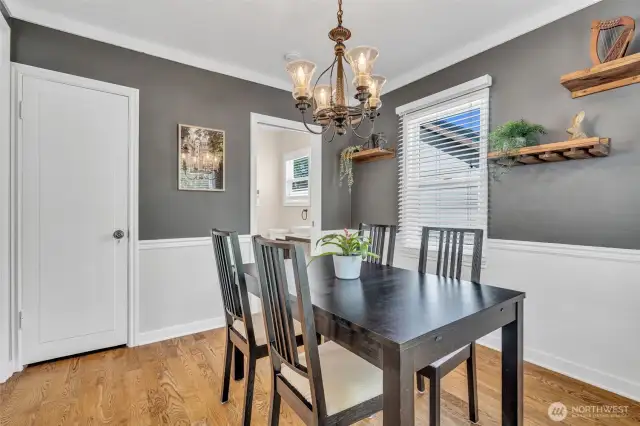 Another view of the dining open to the family room