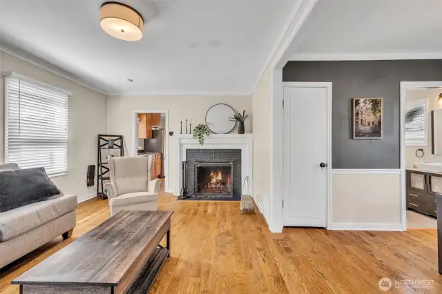 Family room with access to the kitchen and family room