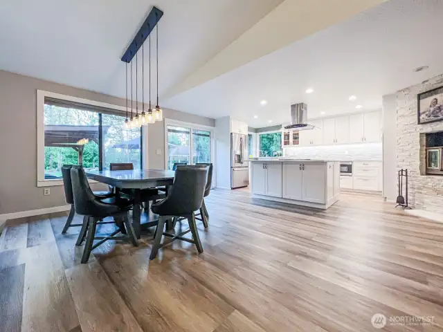 Open floorplan with beautiful new flooring throughout