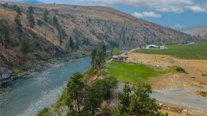 aerial overview on the river