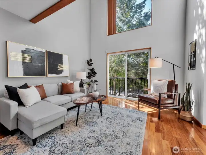 Open, brightly lit main level.