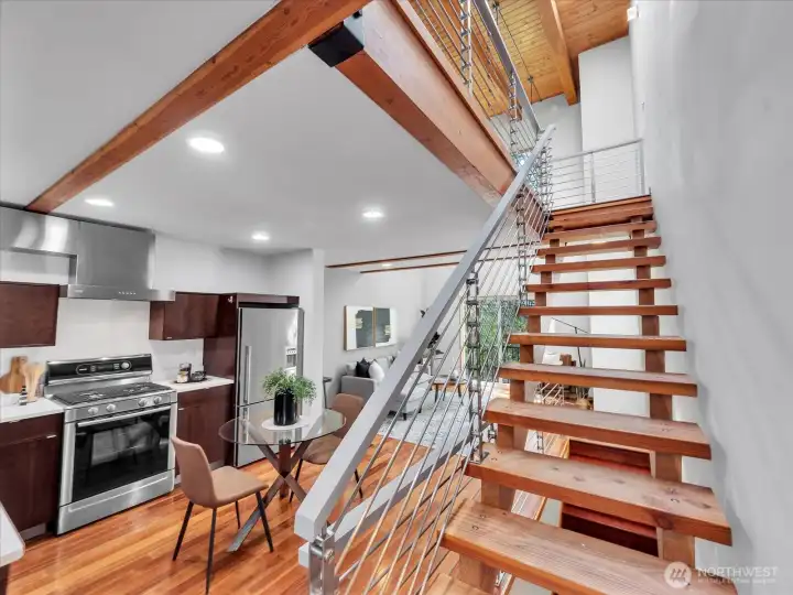 Skylights in your stairwell keep that tall, open feeling flowing upstairs.