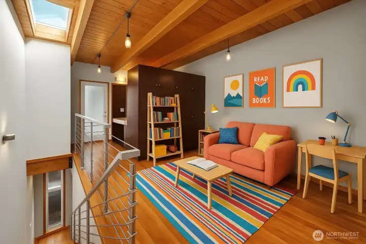 Reading/study nook- Virtually staged