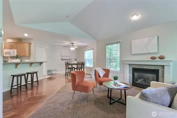 Dining peninsula for 3 charis available.  Plus dining nook.