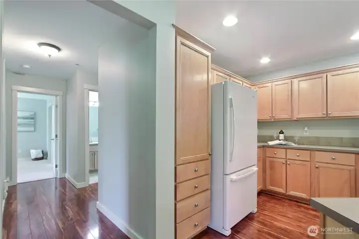 Large pantry space cabinetry.