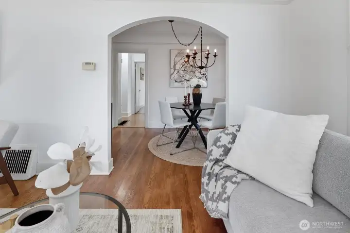 Looking into dining room