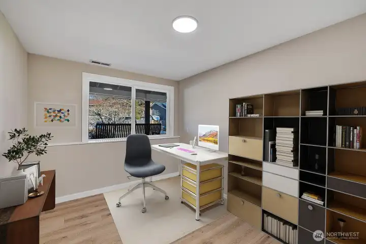 Lower level 4th bed/office is exactly what you need to be able to work or sleep away from the other living space. Virtually staged