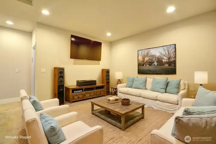 Again the 2nd bonus room.  This time it is virtually staged as a media/family room!  Both upstairs bonus rooms are large and add to flexibility of this home!