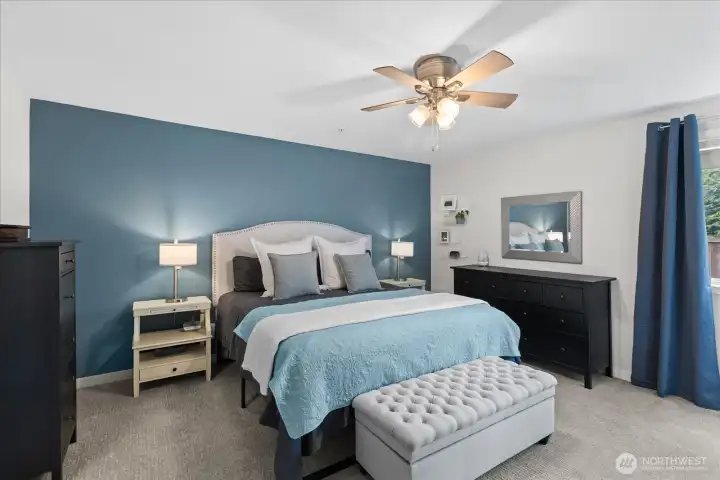 Main floor primary bedroom with ensuite