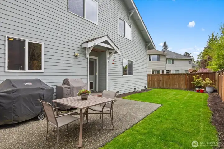 Private, fully fenced backyard