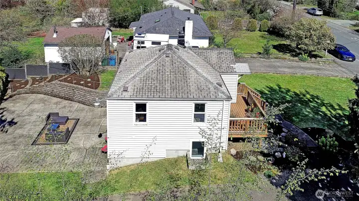 Aerial view facing North.