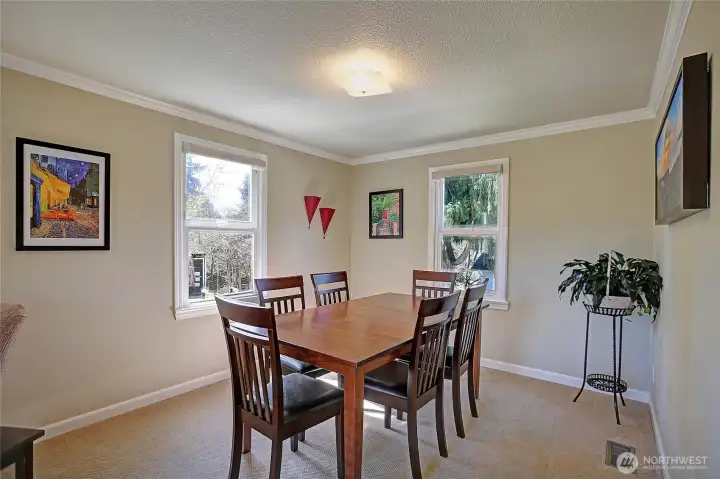 Dedicated dining room are for entertaining guests.