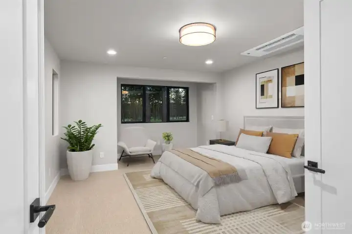 Upstairs Ensuite bedroom. Virtually staged