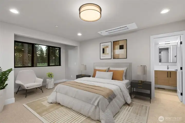 Upstairs Ensuite bedroom. Virtually staged