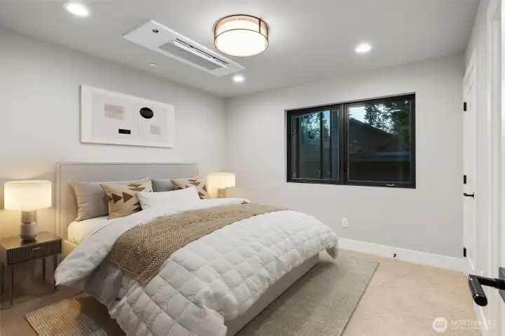 Upstairs Ensuite bedroom. Virtually staged