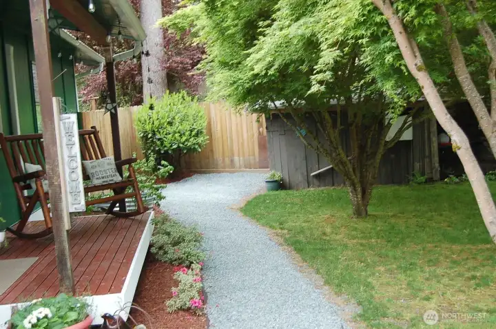 front porch and walkway to chicken coop