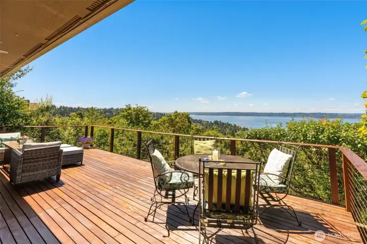 Main floor large deck and view Main floor large deck and view
