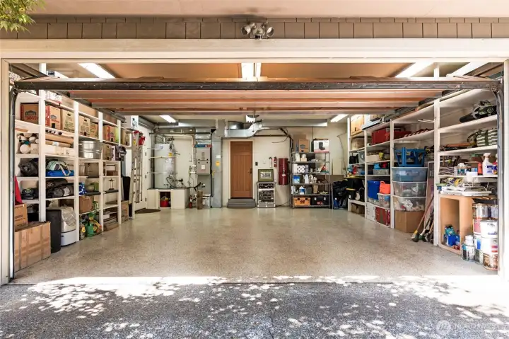 Huge 2 car garage with tones of storage Huge 2 car garage with tones of storage