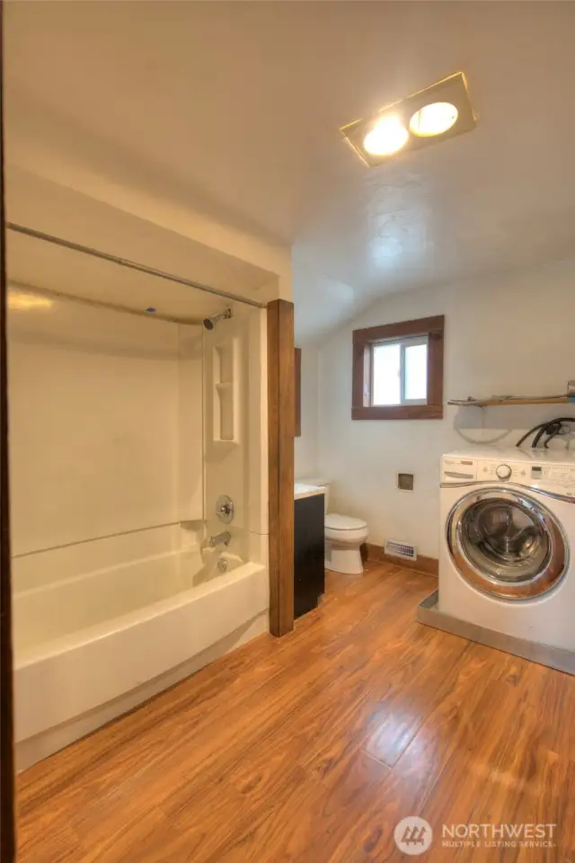 Full bath and laundry upstairs