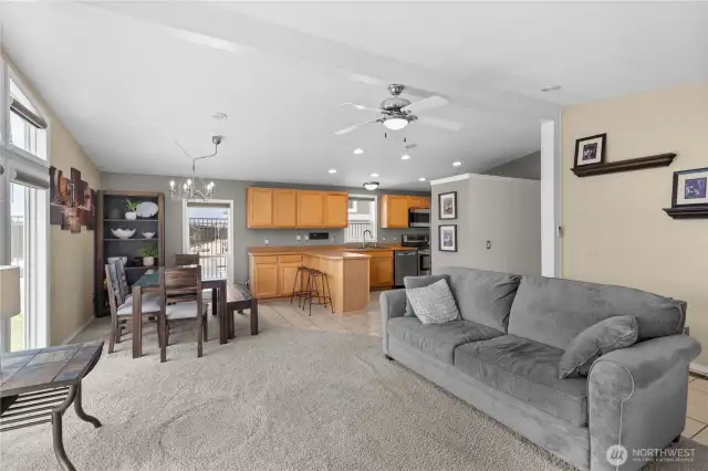Ceiling fans throughout.