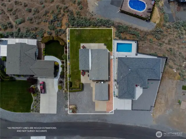 Aerial view of home.