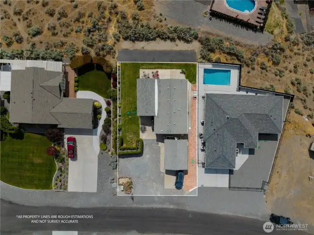 Aerial view of home.