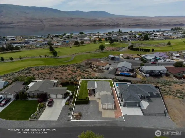 Aerial view of home.