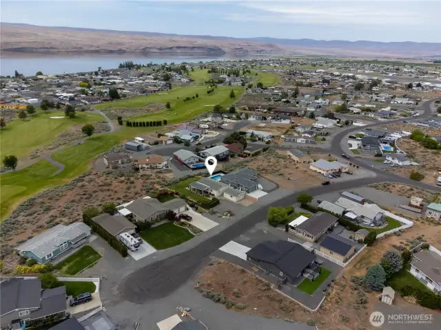 Aerial view of home.