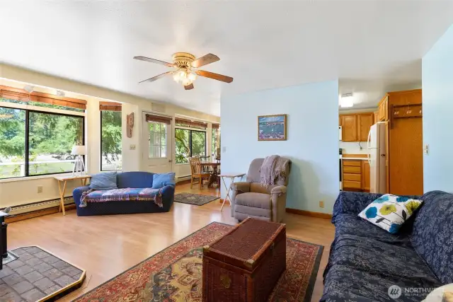 Enjoy a large living space in cabin #1