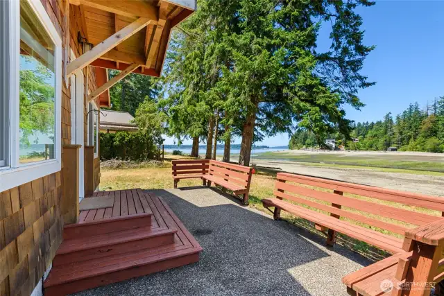 Bench seating to enjoy the views of the water